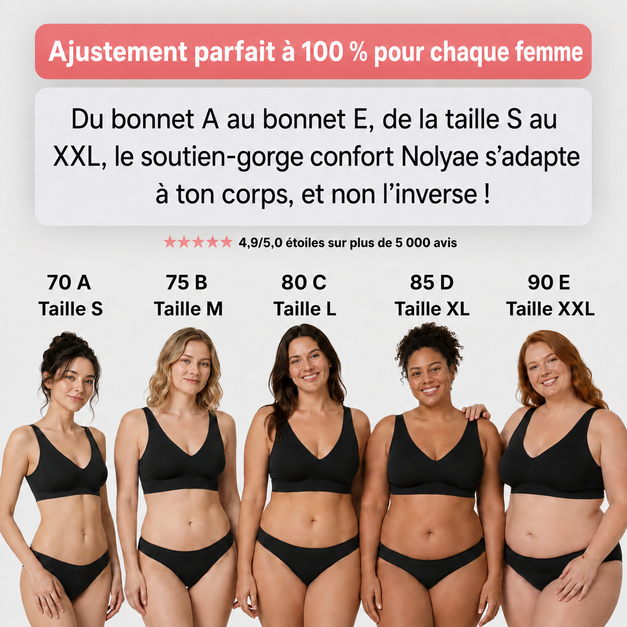 Soutien-gorge confort Nolyae sans coutures et sans armatures
